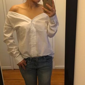Off the Shoulder White Blouse by Forever 21